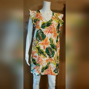 Nicole Miller Sleeveless Flowered Dress. Size Small